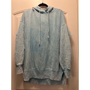 So Women’s Tie Dye Long Sleeve Lounge Life Sweatshirt Pullover Hooded Sz‎ S Blue